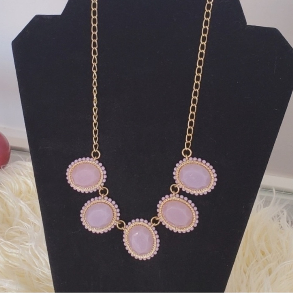 Simulated Pearl & Crystal Collar Necklace